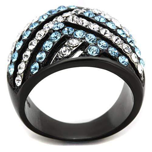 Band Rings TK1663 Two-Tone Stainless Steel Ring with Top Grade Crystal