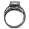 Band Rings TK1665LJ Light Black  (Gun) Stainless Steel Ring with CZ