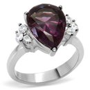 Band Rings TK167 Stainless Steel Ring with Synthetic in Amethyst