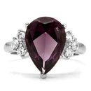 Band Rings TK167 Stainless Steel Ring with Synthetic in Amethyst