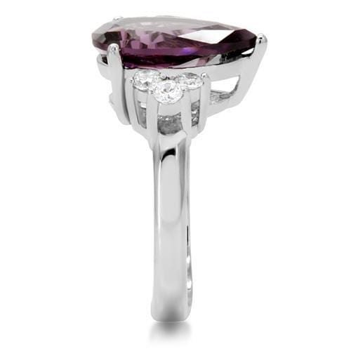 Band Rings TK167 Stainless Steel Ring with Synthetic in Amethyst