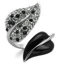 Band Rings TK1678 Stainless Steel Ring with Top Grade Crystal in Jet