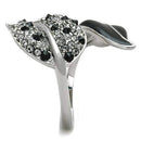 Band Rings TK1678 Stainless Steel Ring with Top Grade Crystal in Jet