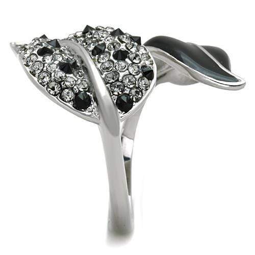 Band Rings TK1678 Stainless Steel Ring with Top Grade Crystal in Jet