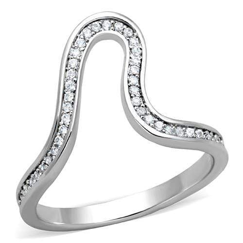 Band Rings TK1680 Stainless Steel Ring with AAA Grade CZ