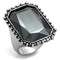 Best Engagement Rings LO3532 Rhodium Brass Ring with Crystal in Hematite