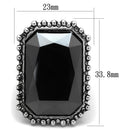 Best Engagement Rings LO3532 Rhodium Brass Ring with Crystal in Hematite