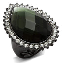 Best Engagement Rings LO3688 Ruthenium Brass Ring in Black Diamond