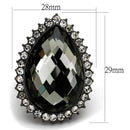 Best Engagement Rings LO3688 Ruthenium Brass Ring in Black Diamond