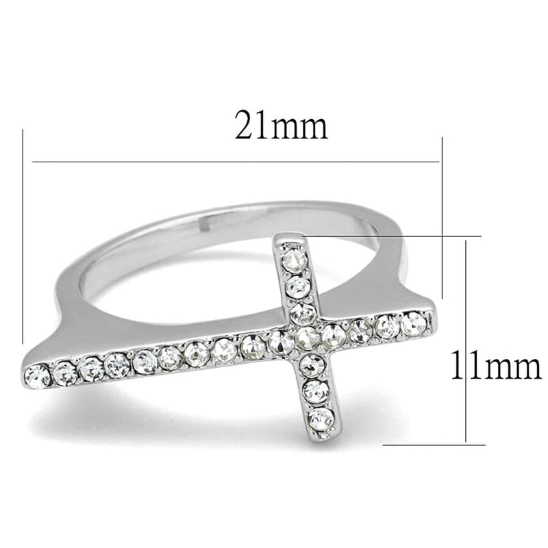 Best Engagement Rings LO3976 Rhodium Brass Ring with Top Grade Crystal