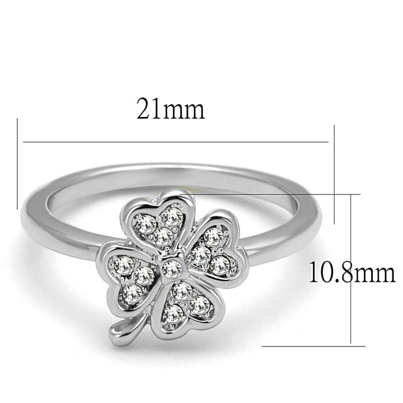 Best Engagement Rings LO3988 Rhodium Brass Ring with Top Grade Crystal