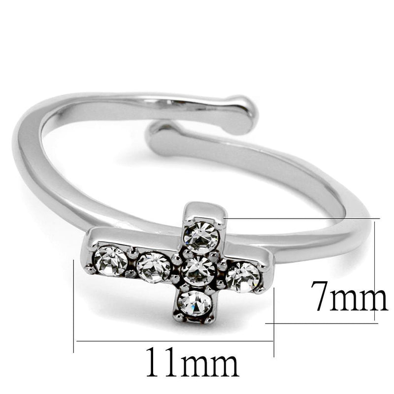 Best Engagement Rings LO4043 Rhodium Brass Ring with Top Grade Crystal