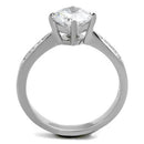 Cheap Engagement Rings TK1822 Stainless Steel Ring with AAA Grade CZ