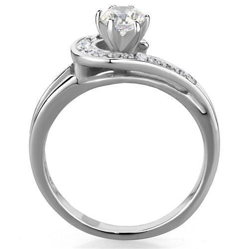 Cheap Engagement Rings TK1857 Stainless Steel Ring with AAA Grade CZ