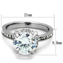 Silver Jewelry Rings Cheap Engagement Rings TK1859 No Plating Stainless Steel Ring with CZ Alamode Fashion Jewelry Outlet