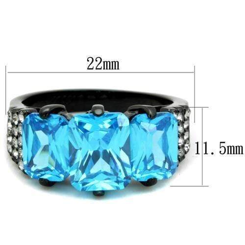 Silver Jewelry Rings Cheap Engagement Rings TK1866 Black - Stainless Steel Ring with CZ Alamode Fashion Jewelry Outlet