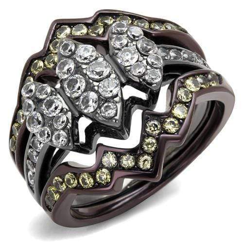 Cheap Engagement Rings TK1869LJ & Dark Brown Stainless Steel Ring