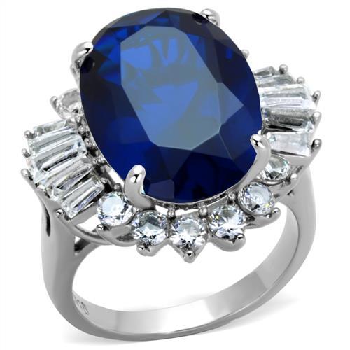 Cheap Engagement Rings TK1872 Stainless Steel Ring with Synthetic in London Blue