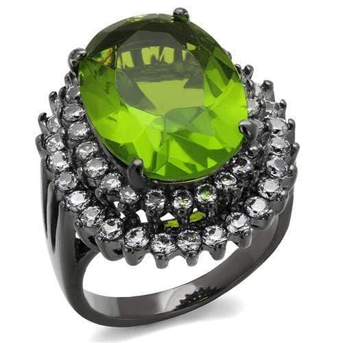 Cheap Engagement Rings TK1892LJ Light Black Stainless Steel Ring in Peridot