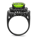 Silver Jewelry Rings Cheap Engagement Rings TK1892LJ Light Black Stainless Steel Ring in Peridot Alamode Fashion Jewelry Outlet