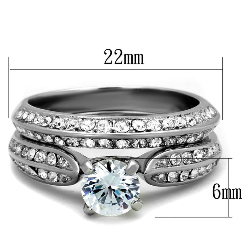 Cheap Engagement Rings TK1920 Stainless Steel Ring with AAA Grade CZ