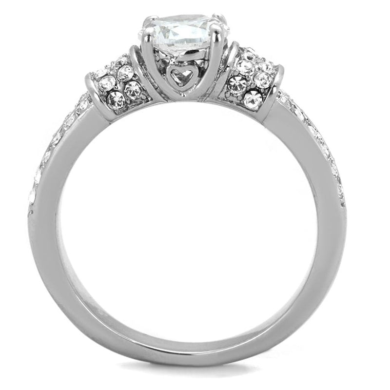 Cheap Engagement Rings TK1921 Stainless Steel Ring with AAA Grade CZ