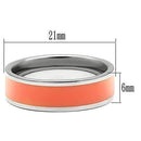 Silver Jewelry Rings Cheap Engagement Rings TK544 Stainless Steel Ring with Epoxy in Orange Alamode Fashion Jewelry Outlet