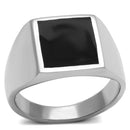 Cheap Engagement Rings TK594 Stainless Steel Ring with Epoxy in Jet