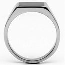 Cheap Engagement Rings TK594 Stainless Steel Ring with Epoxy in Jet