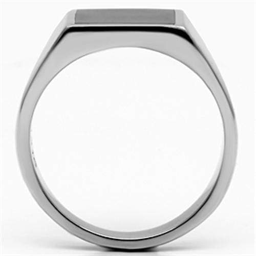 Cheap Engagement Rings TK594 Stainless Steel Ring with Epoxy in Jet