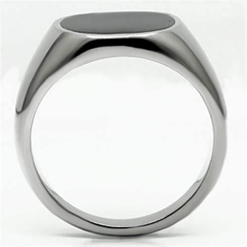 Cheap Engagement Rings TK595 Stainless Steel Ring with Epoxy in Jet