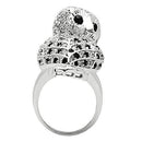 Cheap Rings 3W155 Rhodium Brass Ring with AAA Grade CZ in Jet