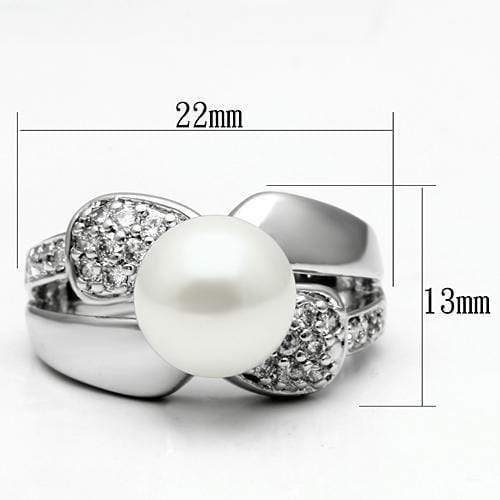 Cheap Rings 3W182 Rhodium Brass Ring with Synthetic in White