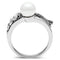 Cheap Rings 3W191 Rhodium Brass Ring with Synthetic in White