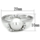 Cheap Rings 3W722 Rhodium Brass Ring with Synthetic in White