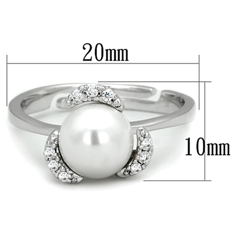 Cheap Rings 3W722 Rhodium Brass Ring with Synthetic in White