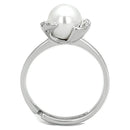 Cheap Rings 3W722 Rhodium Brass Ring with Synthetic in White