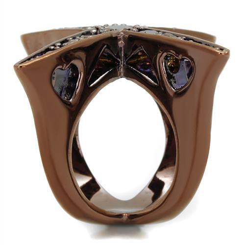 Cheap Rings For Men 3W1175 Coffee light Brass Ring with AAA Grade CZ