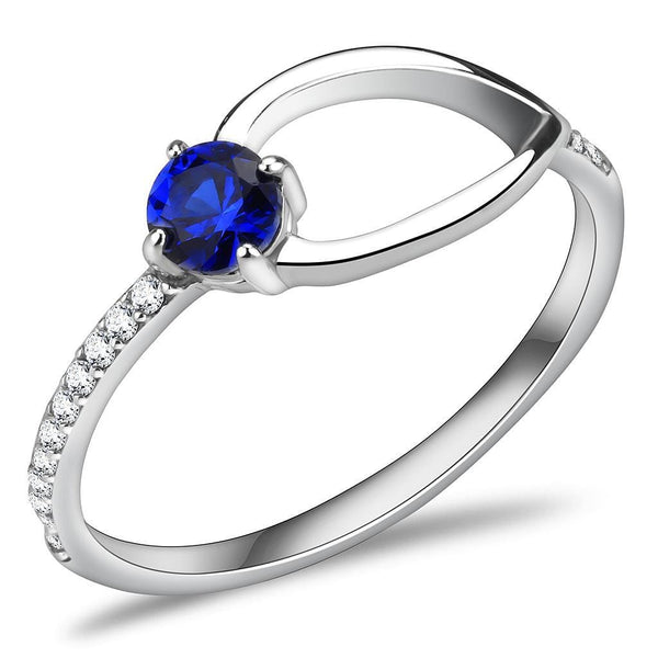 Cheap Rings For Men DA121 Stainless Steel Ring with CZ in London Blue