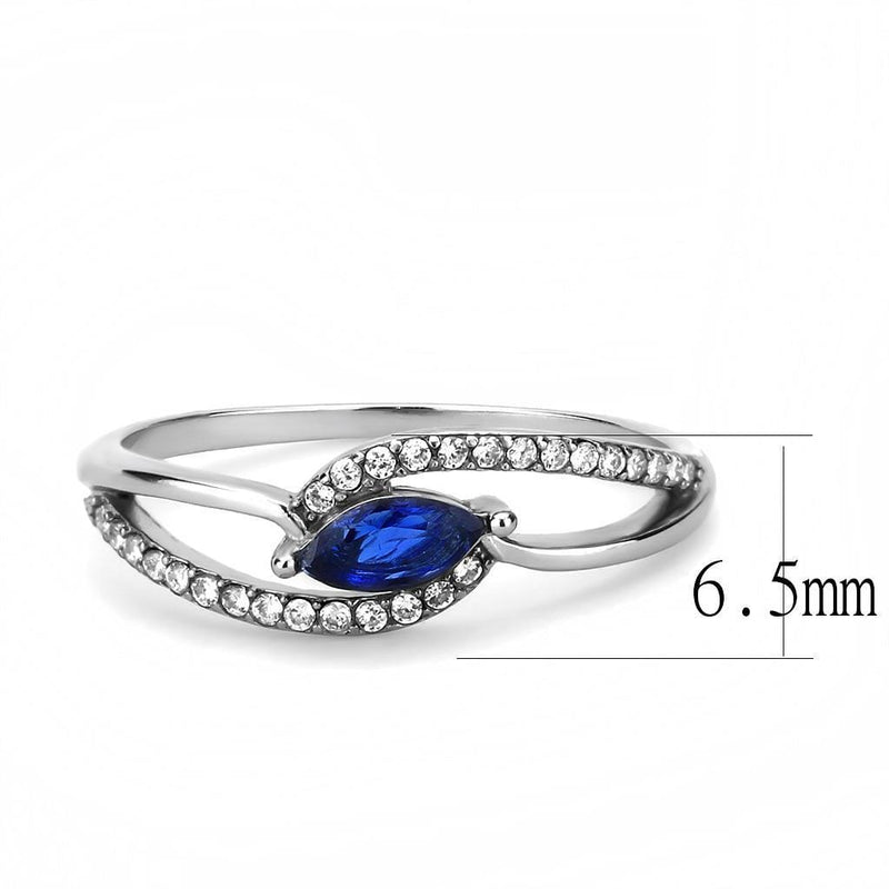 Cheap Rings For Men DA122 Stainless Steel Ring with CZ in London Blue