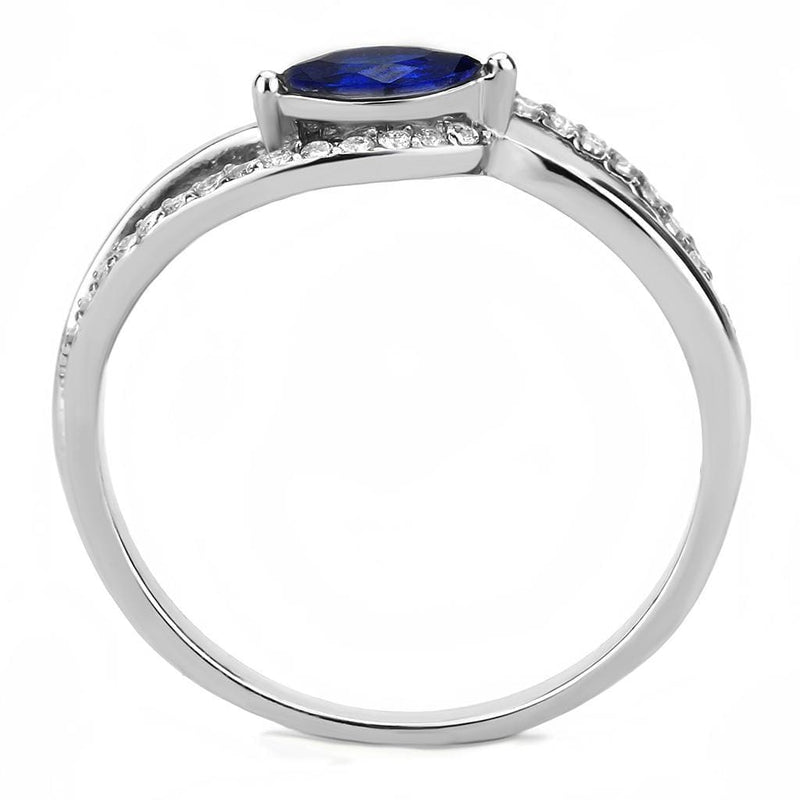 Cheap Rings For Men DA122 Stainless Steel Ring with CZ in London Blue