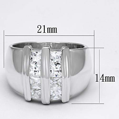 Cheap Sterling Silver Rings LOS623 Silver 925 Sterling Silver Ring with CZ