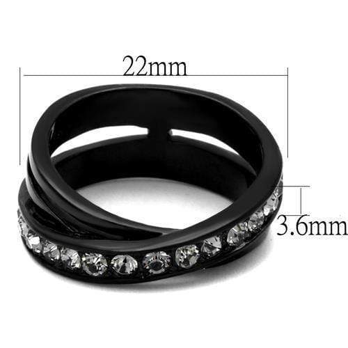 Cool Mens Rings TK2281 Black - Stainless Steel Ring with Top Grade Crystal