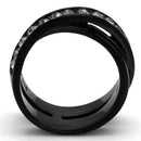 Cool Mens Rings TK2281 Black - Stainless Steel Ring with Top Grade Crystal