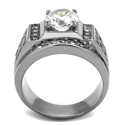 Cool Mens Rings TK2305 Stainless Steel Ring with AAA Grade CZ