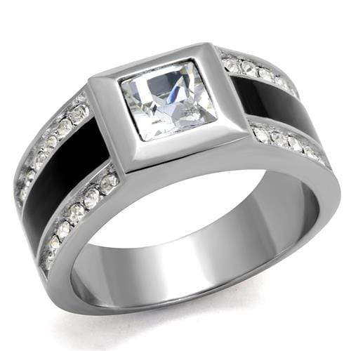 Cool Mens Rings TK2308 Stainless Steel Ring with Top Grade Crystal