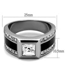 Cool Mens Rings TK2308 Stainless Steel Ring with Top Grade Crystal