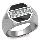 Cool Mens Rings TK2309 Stainless Steel Ring with Top Grade Crystal