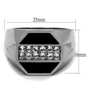 Cool Mens Rings TK2309 Stainless Steel Ring with Top Grade Crystal