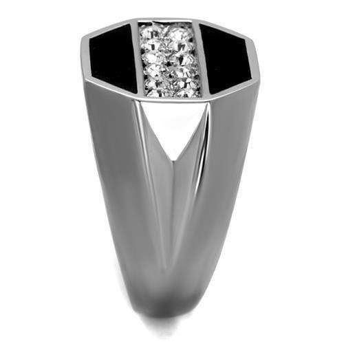 Cool Mens Rings TK2309 Stainless Steel Ring with Top Grade Crystal